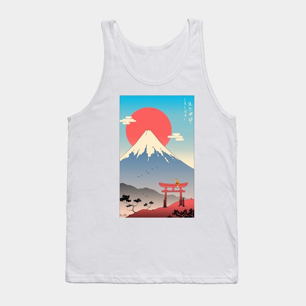 Ikigai in Mt. Fuji Tank Top by Vincent Trinidad Art